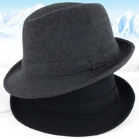 2020 new arrival autumn and winter elderly men wool hats male thick warm felt trilby hat outdoor jazz hat