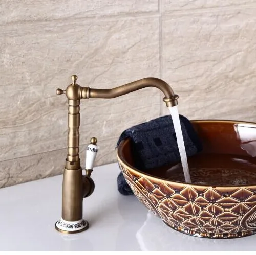 Винтажный смеситель для ванной комнаты античный латунный китайский
