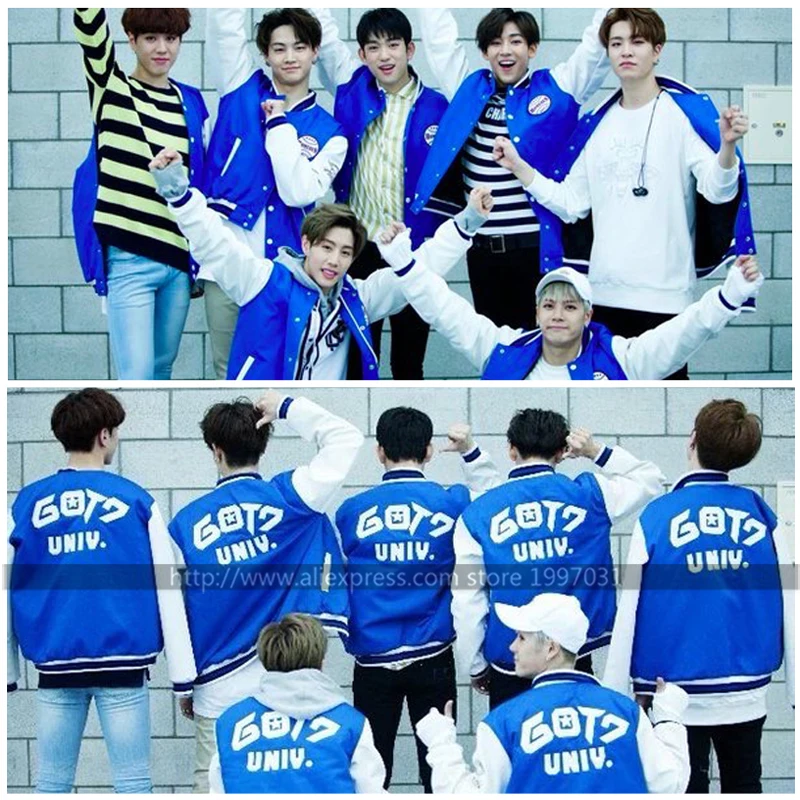 Бейсбольная куртка KPOP GOT7 HOMERUN Mark Jb Junior Jackson Yugyeom Youngjae Bamboo в том же стиле|baseball