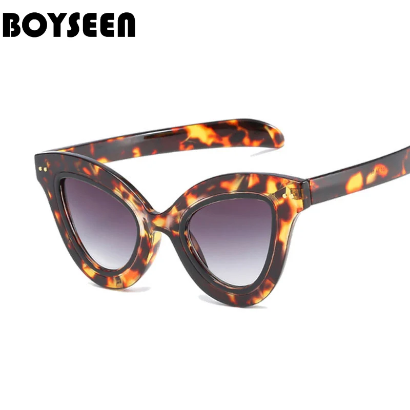 Мужские и женские прозрачные солнцезащитные очки BOYSEEN кошачий глаз красного