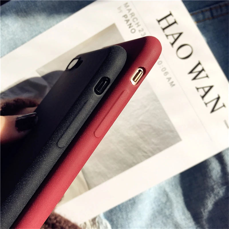 Ультра-тонкий песчаник ретора матовый чехол для iPhone 5 5S SE 6 S 7 8 Plus X XR XS Max задний