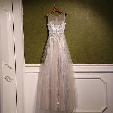 JIERUIZE robe de soiree серое кружево с Бисером Дешевые Длинные вечерние платья кружевные аппликации Формальные платья abendkleider Настоящее платье
