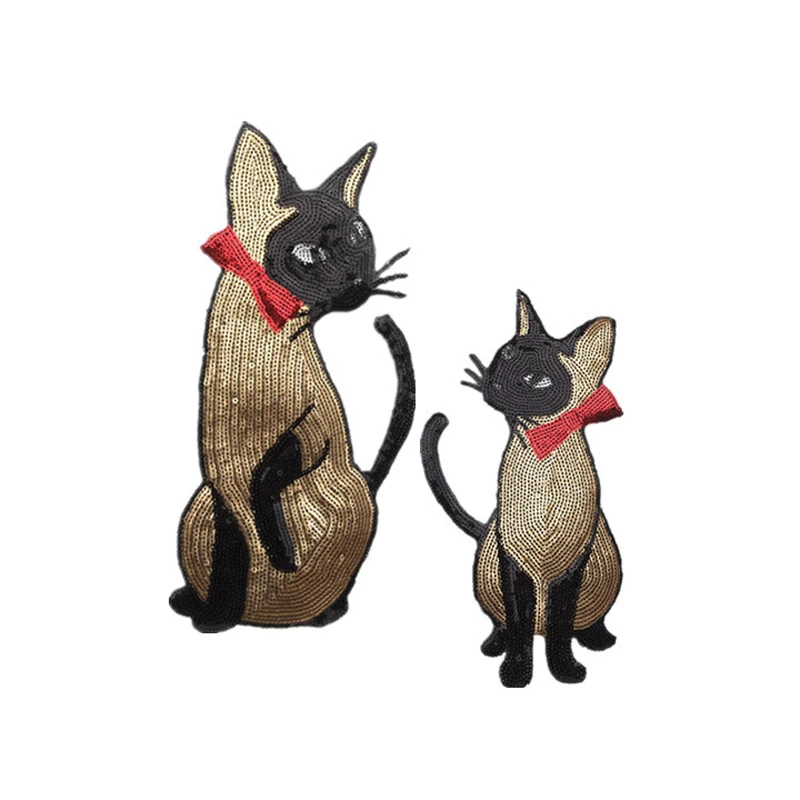 2 шт. Кот вышитая блестками ткань паста одежда пальто аксессуары клей патч