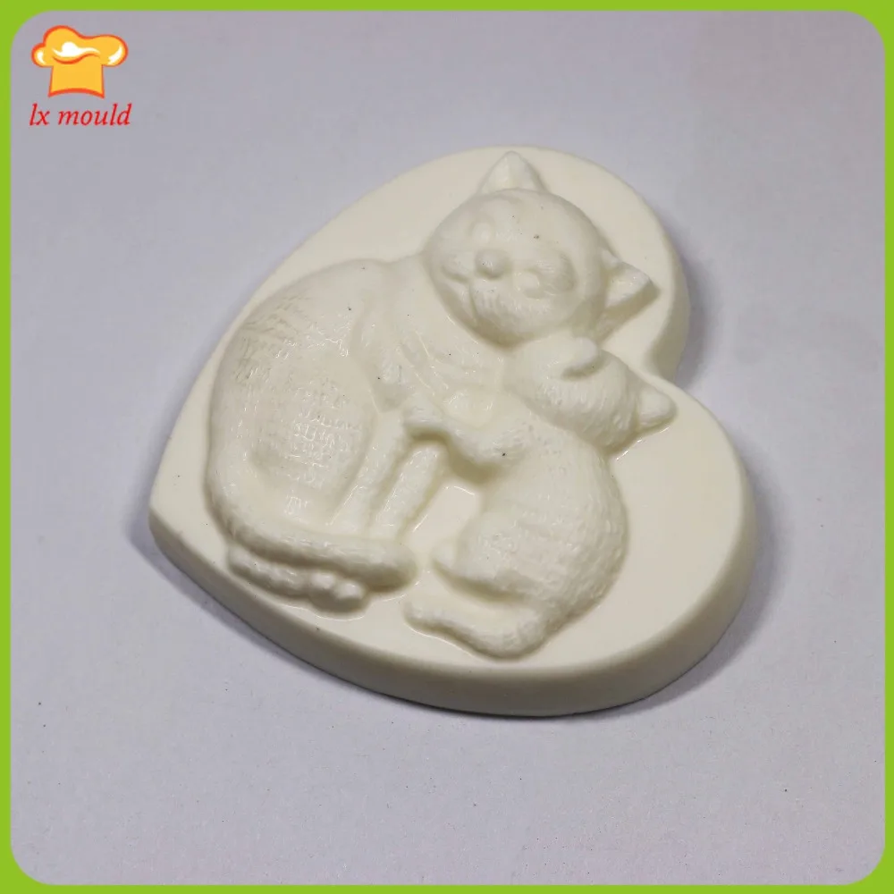 Mother Love Cat Handmade Soap Mould Aromatherapy Maker Silicone Mold Mother's Day Birthday | Дом и сад