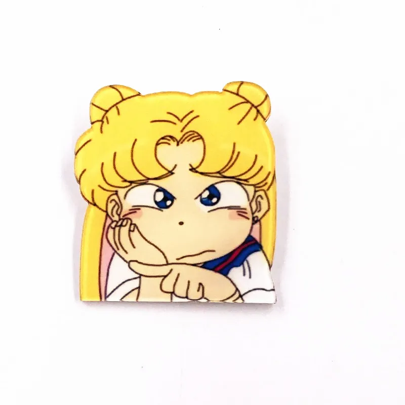 1 шт. Сейлор Мун Вода лед луна белая кошка Симпатичные значки булавка одежда