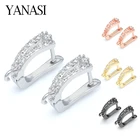 DIY серьги фурнитура для женщин застежки для изготовления украшений аксессуары с медным цирконием ювелирные изделия оптом