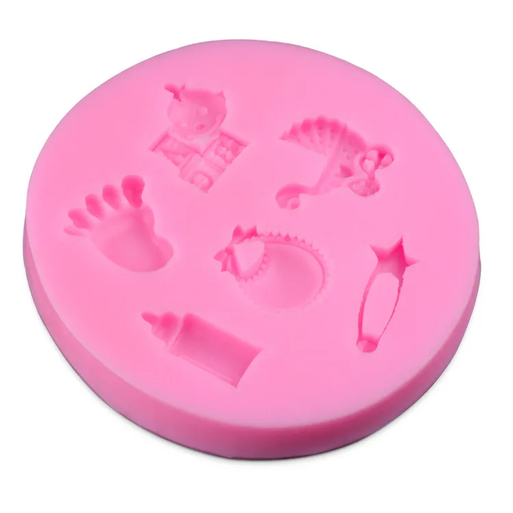 DIY розовая детская тема силиконовая форма для торта помадки шоколада льда