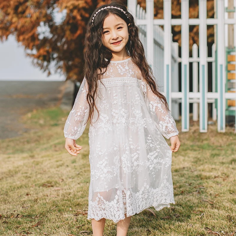 Кружевное платье для маленьких девочек вечерние нее принцессы на день рождения