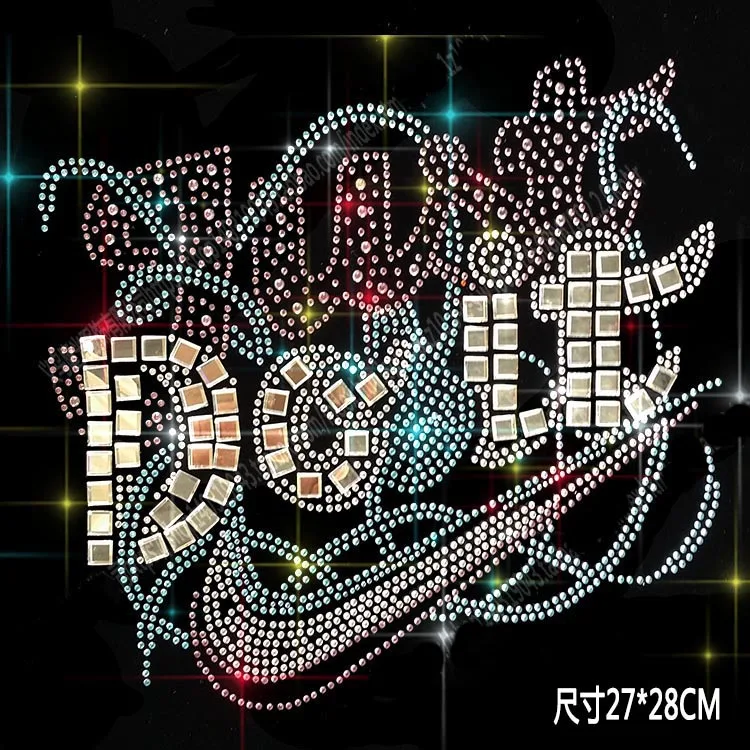 5 шт./лот блестящие английские слова на груди горячая фиксация стразы s