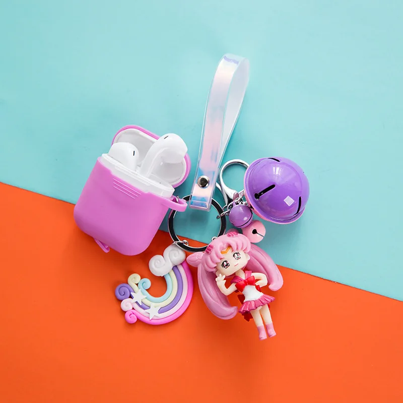 Милый мультфильм Сейлор Мун кукла игрушки брелок для AirPods Чехлы Bluetooth наушники защита для кожи Аксессуары для наушников - Цвет: ZZ - 08