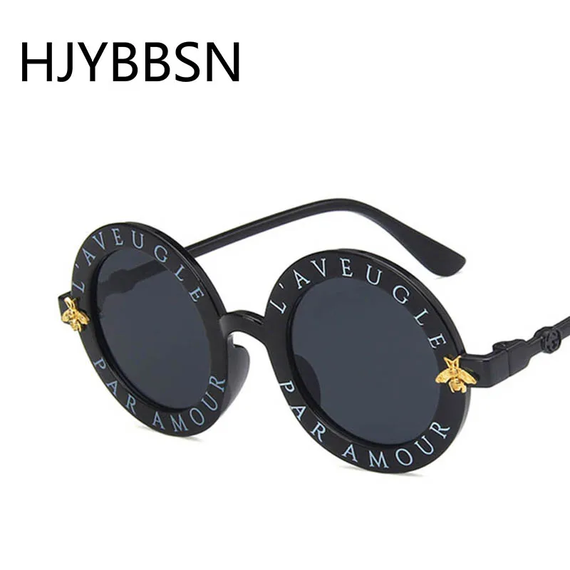 HJYBBSN английские буквы круглые детские солнцезащитные очки милые для мальчиков и девочек солнцезащитные очки для детей маленькие защитные очки для лица UV400