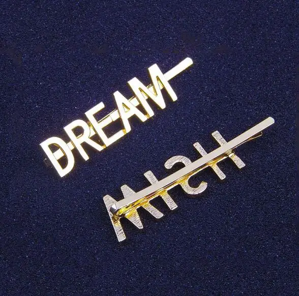 Женская заколка для волос в форме буквы золотистая металлическая винтажном