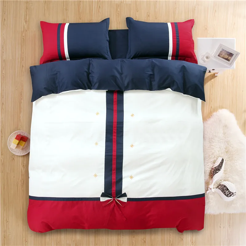 4 шт. роскошные комплекты постельного белья принцессы двуспальный размер