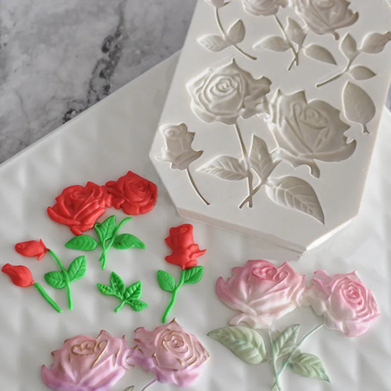 Помадка в форме розы Силиконовые формы DIY торт обода плесень сухой Pez мягкие конфеты плесень - Цвет: J160