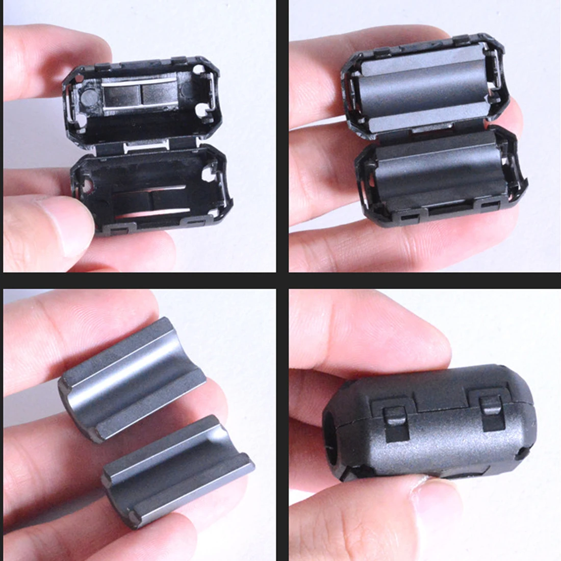 5 шт. черная пластиковая клипса на EMI RFI Шум подавитель мм кабель с ферритовым