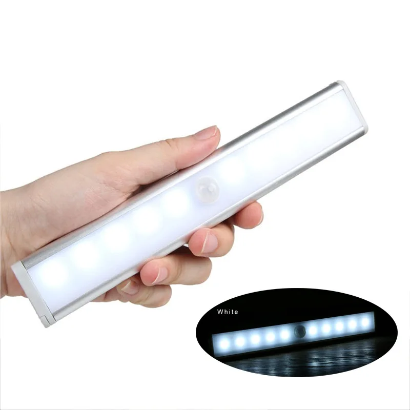 

Motion Sensor Night Light Potable 10 LED Closet Lights Battery Powered Wireless Cabinet IR Infrared Motion Detector Wall Lamp