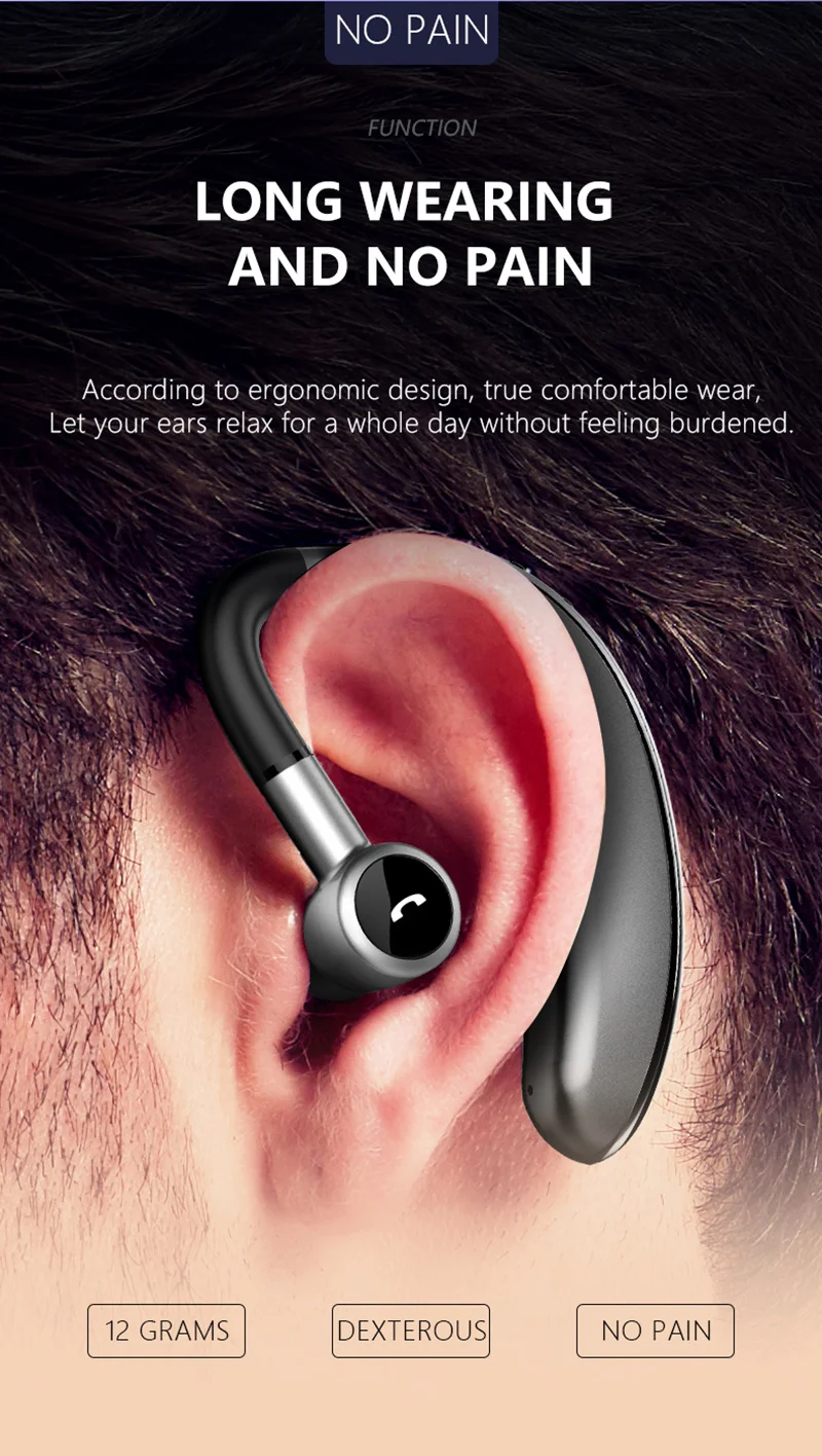 V7 Bluetooth 5,0, гарнитура, беспроводные наушники с микрофоном, 20 часов в режиме разговора, громкая связь, для вождения, спорта, для iPhone, huawei, xiaomi