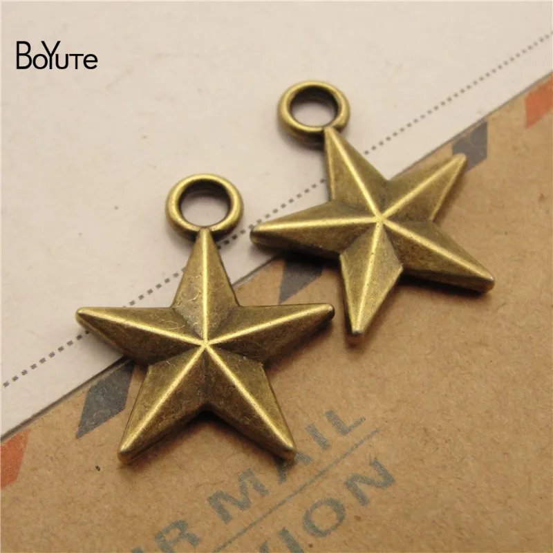 

BoYuTe (50 Pieces /lot) Metal Alloy 19*24MM Star Charms Pendant Diy Hand Made Jewelry Accessories
