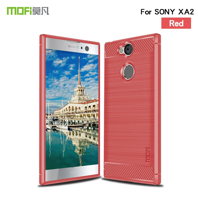 Mofi текстурированный силиконовый защитный чехол из углеродного волокна для sony Xperia XA2, чехол для телефона sony Xperia XA2, задняя крышка