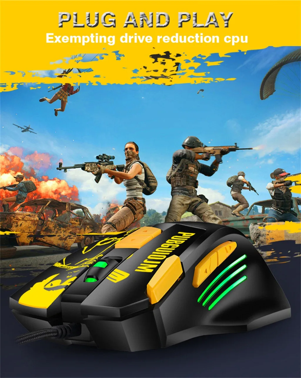 Проводная игровая мышь BLOODBAT M416 с 8 клавишами эргономичный дизайн оптическая 4800DPI