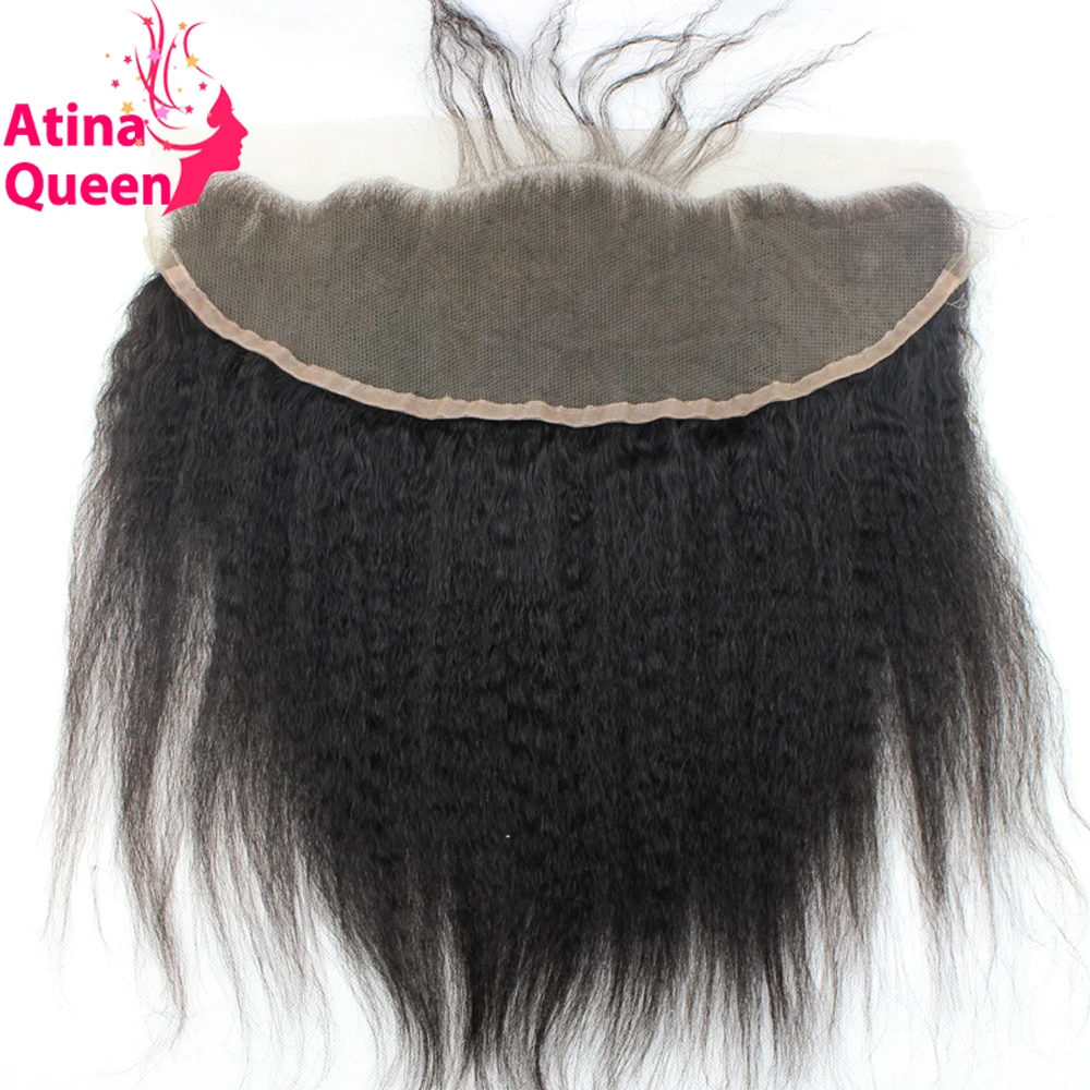 Курчавые прямые волосы Atina Queen от 13x4 с уха до полностью закрывающие фронтальные