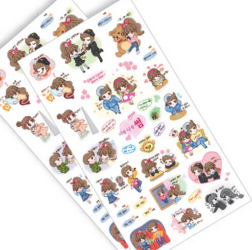 

15 pcs/lot Sweet Cartoon lover Design Paper Decoration Sticker For School Kids Stationery Supplies(tt-4852)