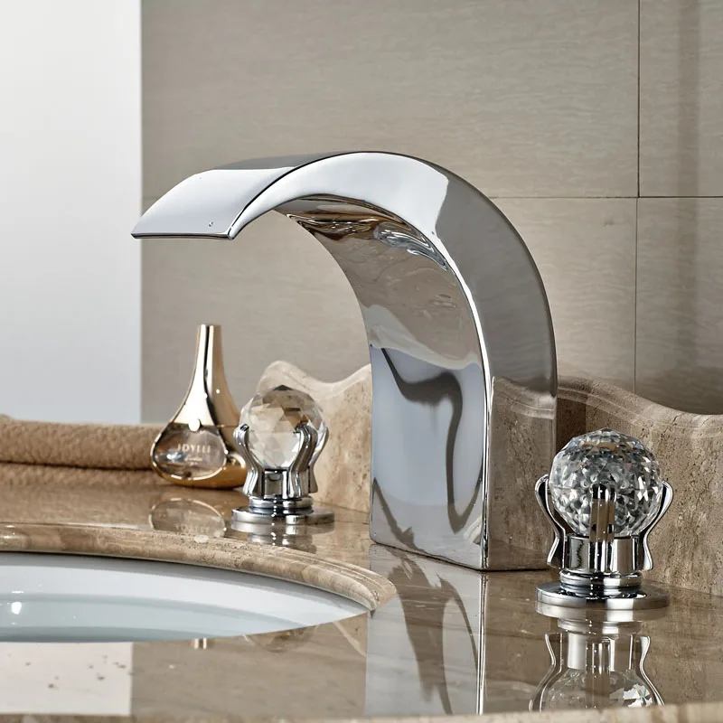 Роскошный большой латунный кран с водопадом для ванной комнаты креплением на