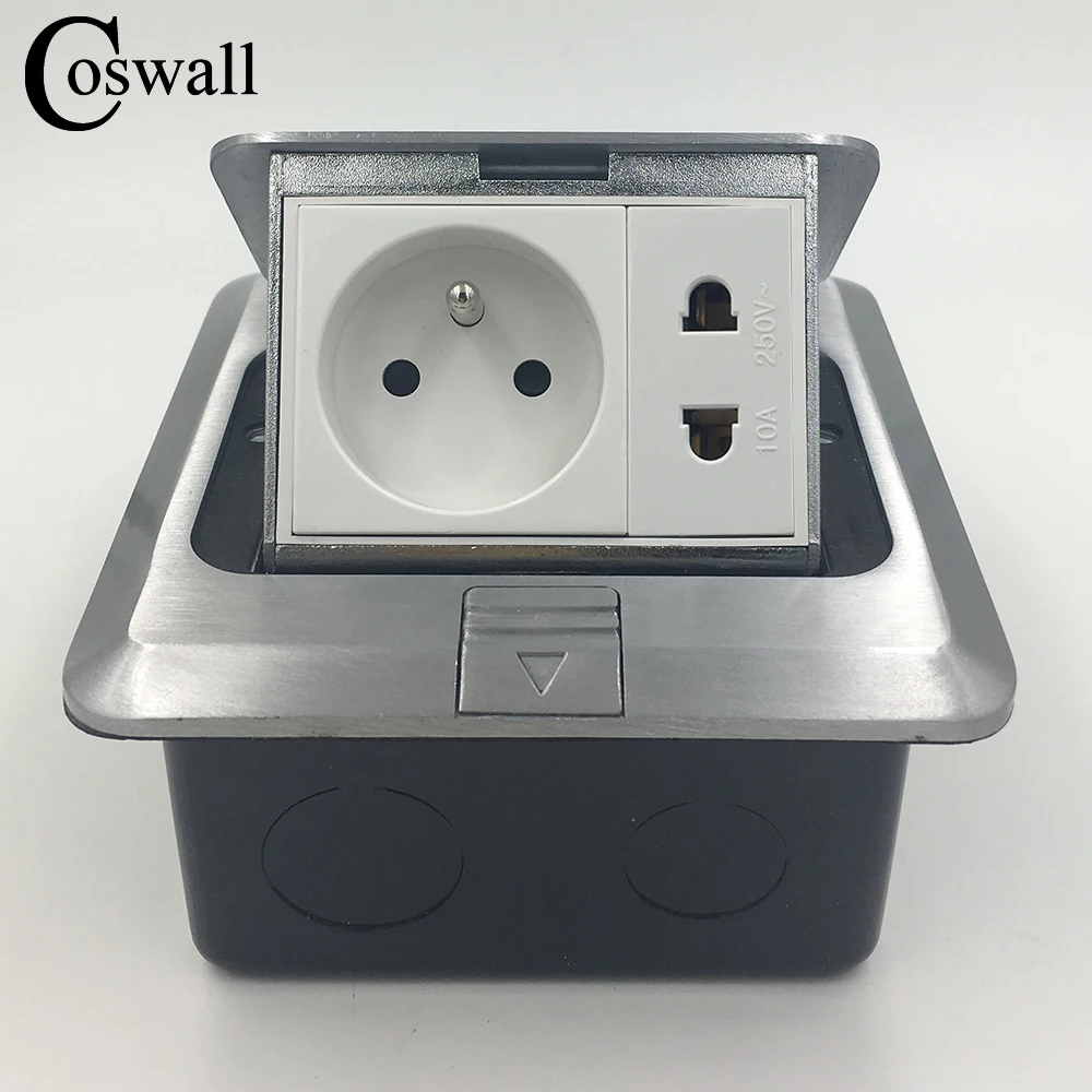 Алюминиевая серебристая Панель Coswall 16 А французская/полированная стандартная