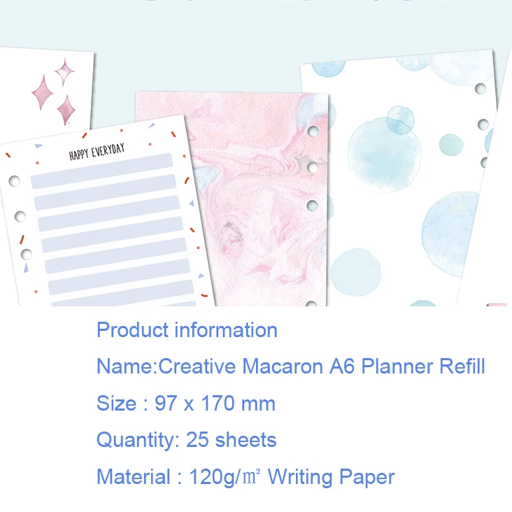 

Lovedoki Korean Creative Planner Refill diary Journals Filler Paper For Dokibook 6 Holes Loose Leaf Spiral Notebook Accessories