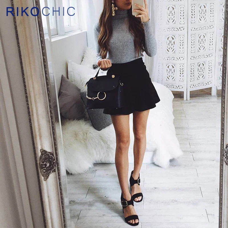 Фото Rikochic 2018 Весна Для женщин свитер с высоким воротом платье пикантные Тонкий Bodycon Rikochic 2018 Весна Для женщин свитер с высоким воротом платье пикантные Тонкий Bodycon