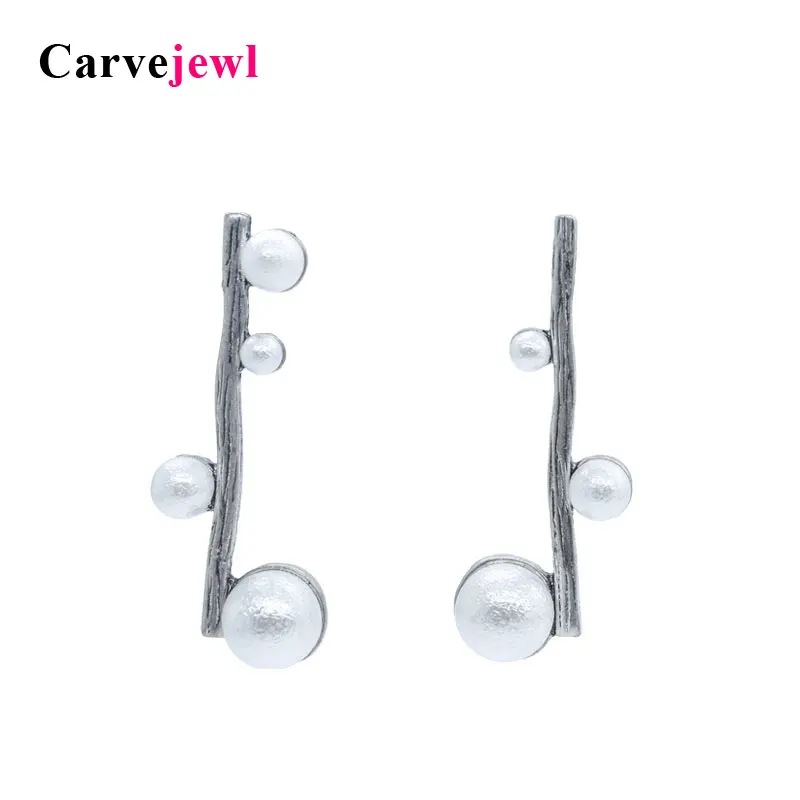 Женские серьги гвоздики из хлопка с жемчугом Carvejewl ювелирное изделие