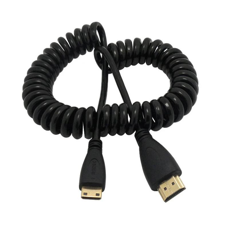 Высокоскоростной пружинный эластичный изогнутый кабель Mini HDMI V1.4 3D для