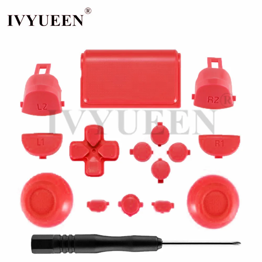 IVYUEEN для playstation Dualshock 4 PS4 Pro контроллер JDS-040 JDS040 R2 L2 R1 L1 триггер Dpad кнопки Mod Kit-зеленый красный прозрачный