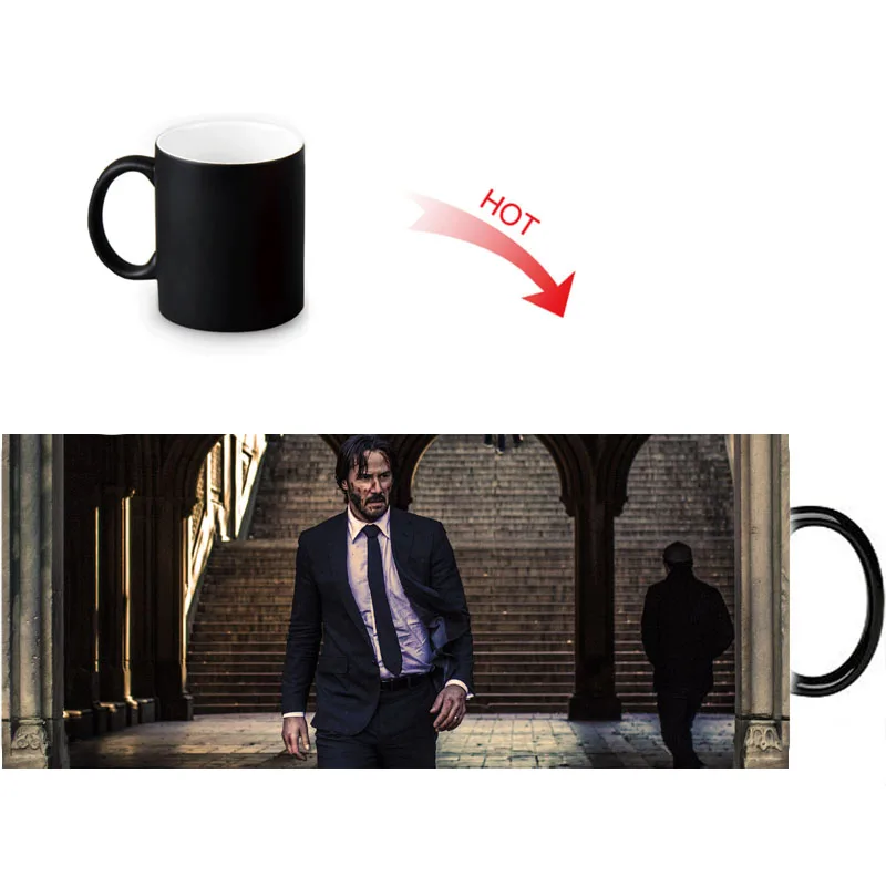 Термочувствительная кружка John Wick для холодной и горячей воды меняющая цвет