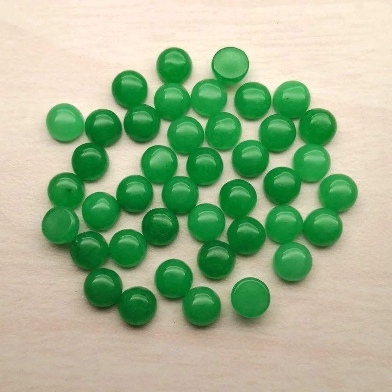

fashion Malay Jades 6MM High quality natural stone round cabochon bead for jewelry making 50Pcs/lot charm Ring accessories