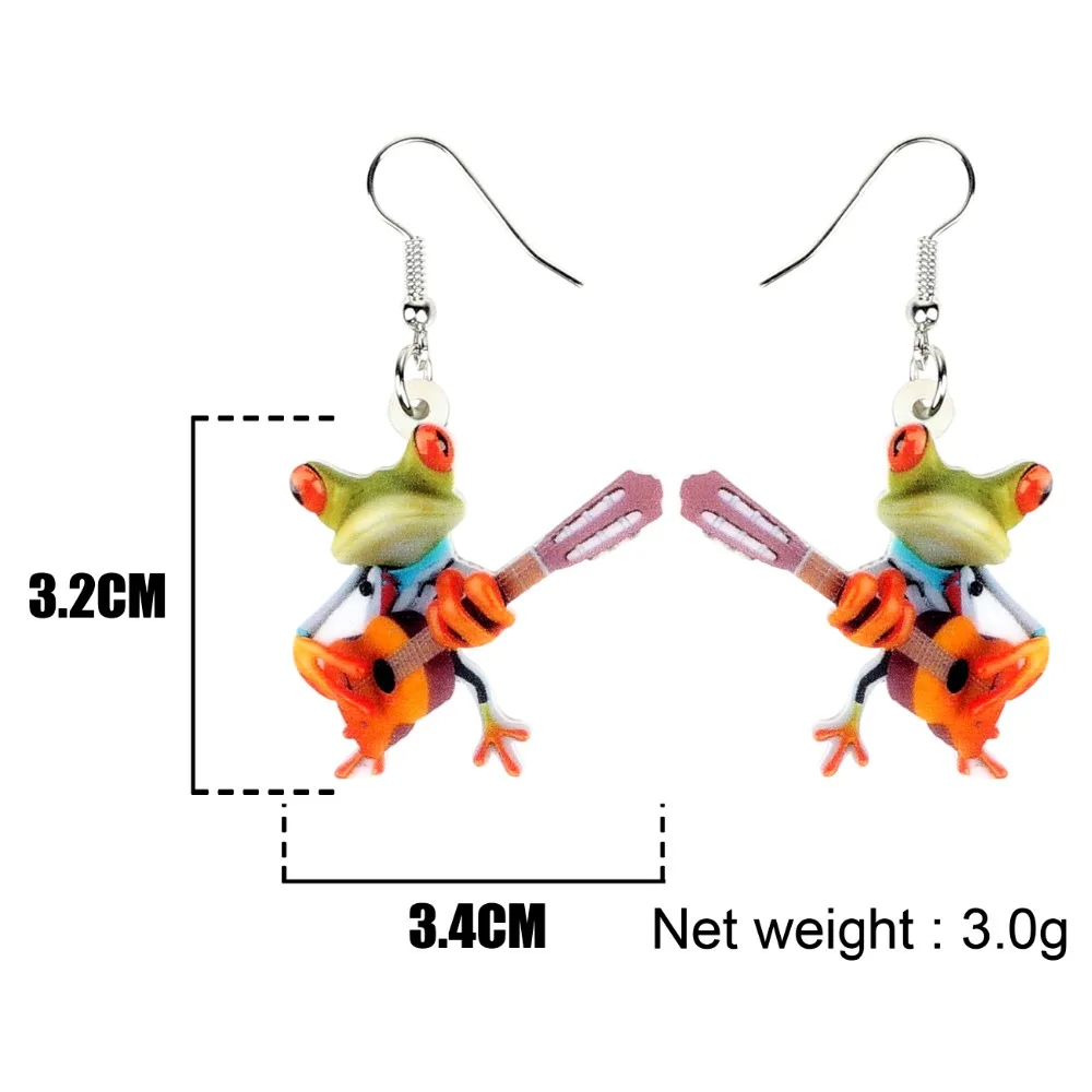 Акриловая Новинка Bonsny гитарист лягушка искусственное мультяшное милое животное