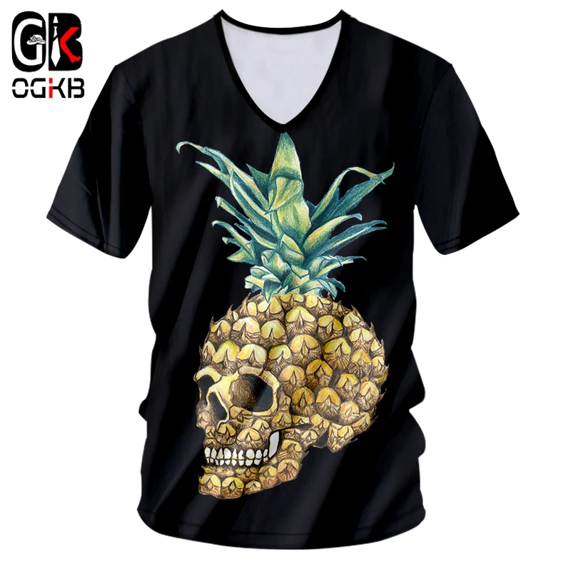 OGKB Сексуальная футболка с глубоким v образным вырезом черная новая Harajuku