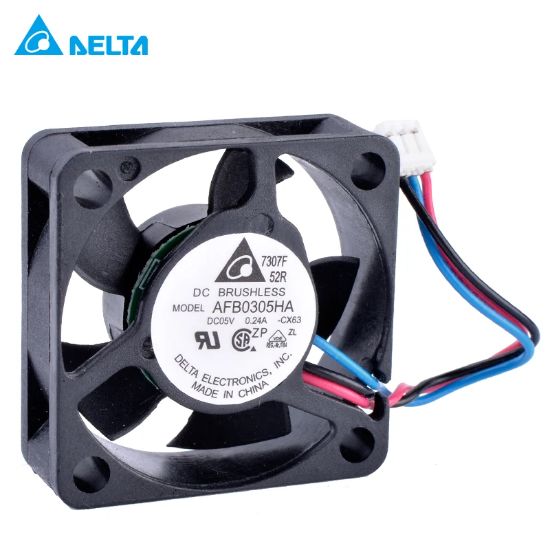 Вентилятор DELTA AFB0305HA 30x30x10mm 3010 30mm 5V 0.24A 3 Pin двойной шариковый подшипник большой