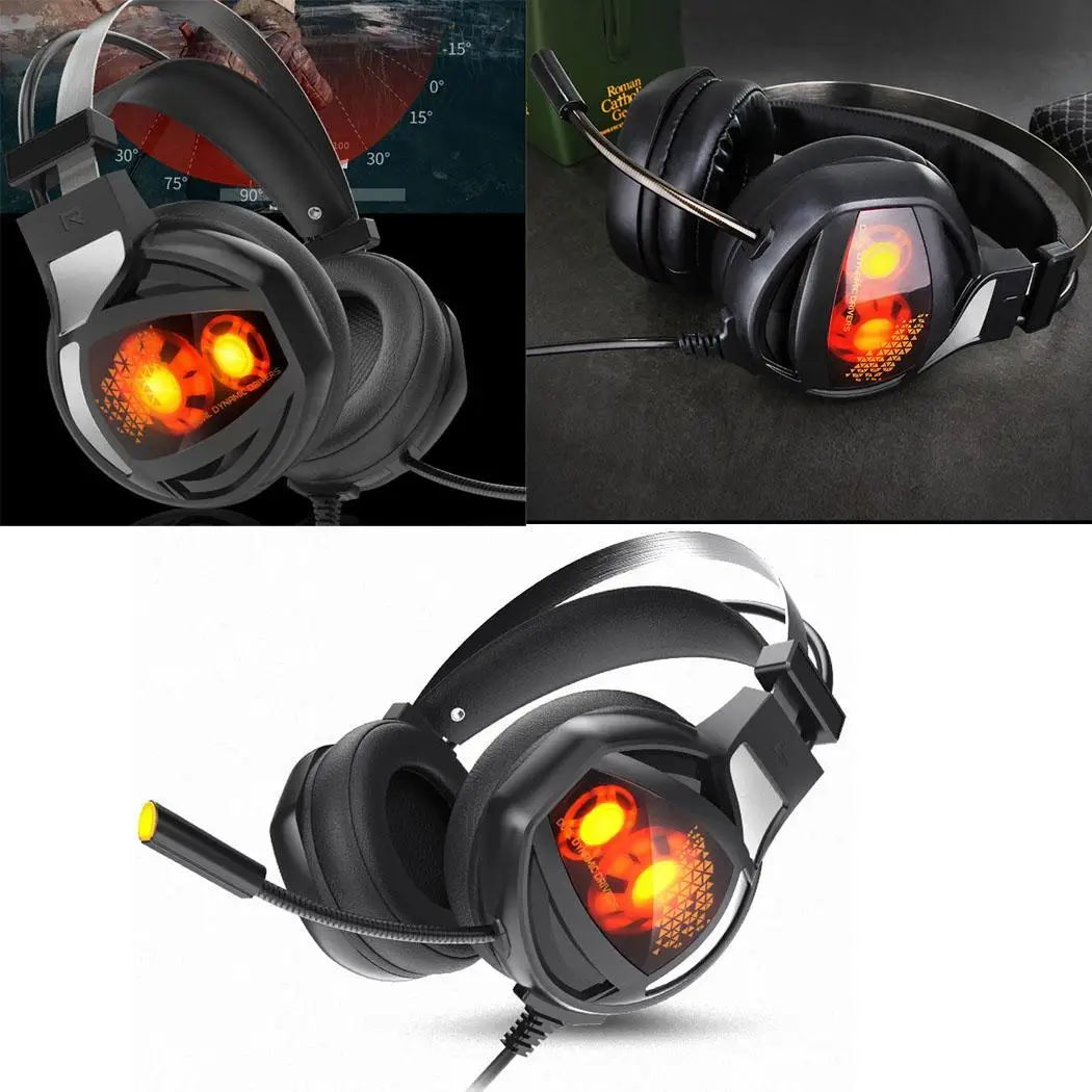 Повязка на голову игровой стерео HiFi гарнитура наушники с микрофоном складной