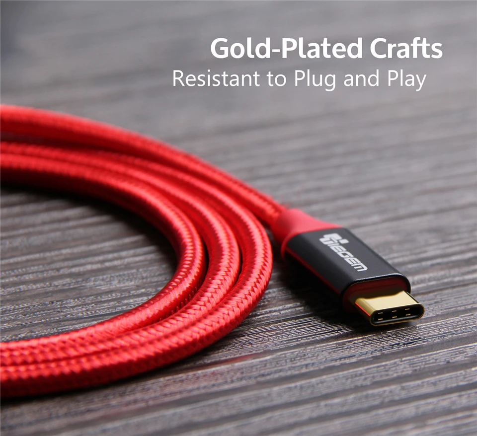 TIEGEM 3,1 usb type-C нейлоновый кабель для быстрой зарядки usb type-C USB-C кабель для синхронизации данных и зарядки для OnePlus 2 ZUK Z2 NEXUS 5X6 P Xiaomi