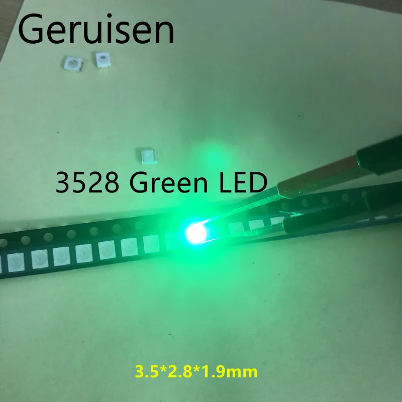 100 шт. SMT SMD светодиодный 3528 1210 Цвет зелёный вода Ультраяркий светоизлучающий диод