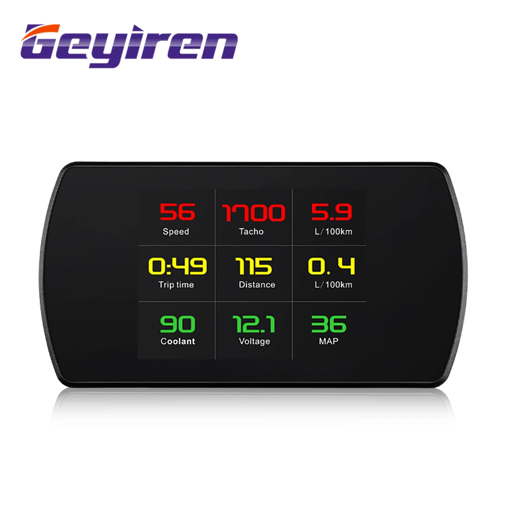 GEYIREN P12 3&quot ЖК-дисплей HUD автомобиля Напор TFT дисплей OBD2 Спидометр Turbo Boost Gauge RPM