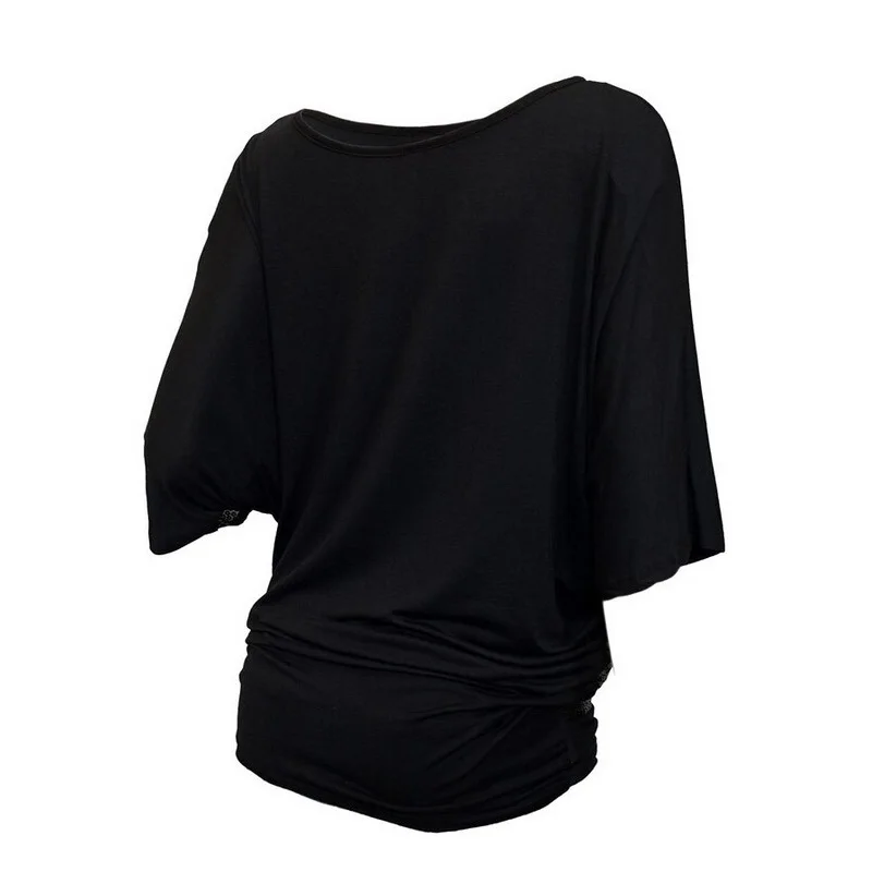 IRicheraf Женская летняя футболка 2017 одежда Однотонная с круглым вырезом и рукавами