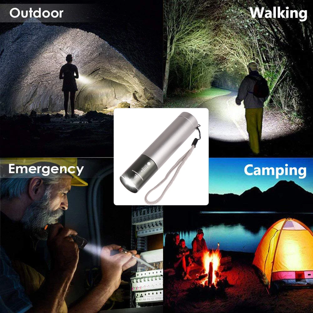 

Powerful USB Rechargeable Flashlight T6 LED Torch Zoom LED Flashlight Waterproof Lanterna with Built-in 18650