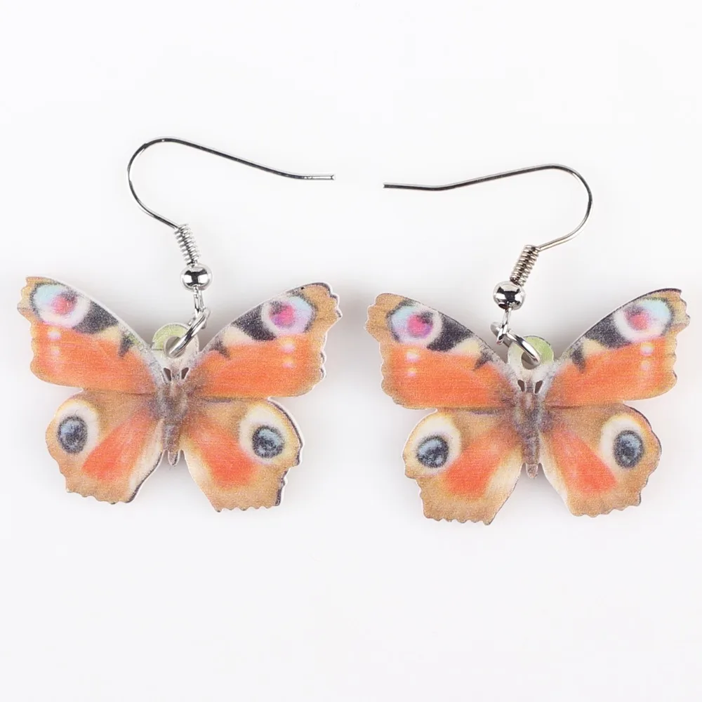Bonsny Drop Butterfly Earrings Acrylic Art Big Long Danlge Charm Animal New 2016 Fashion Jewelry For Women Accessories | Украшения и