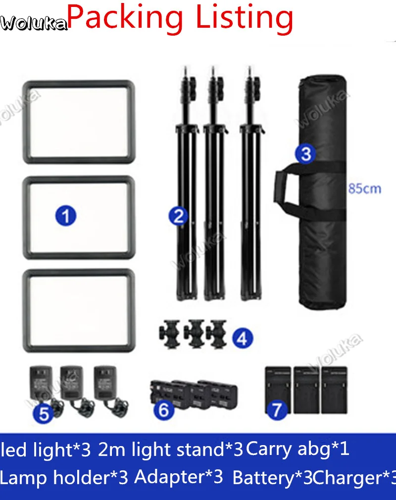 Godox Светодиодная лампа для фотосъемки внешняя три лампы Набор якорь видео