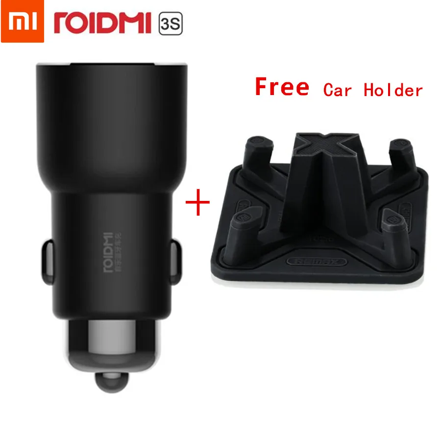 Xiaomi ROIDMI 3S Bluetooth 5 в 3.4A автомобильное зарядное устройство музыкальный плеер FM смарт-приложение для iOS/Android+ Автомобильный держатель для смартфона - Тип штекера: 3S add car holder 1