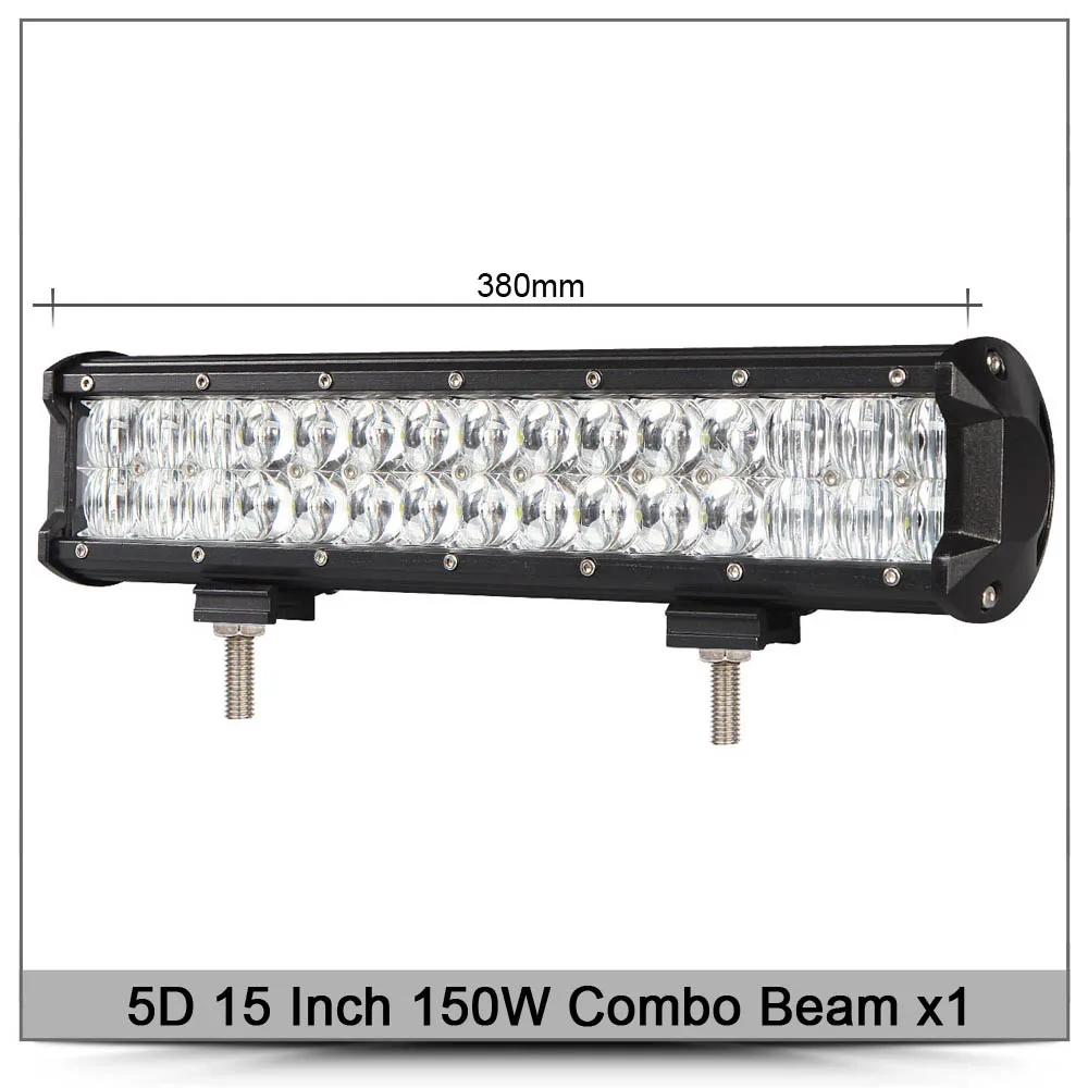 15Inch 150W Combo x1 " 7" " 12" 1" 17 дюймов 5D внедорожный светодиодный светильник для 4x4 4WD грузовиков UAZ ATV Лодка точечные прожекторы 12 в 24 В Suv Focos рабочий светильник - Цвет: 15Inch 150W Combo x1