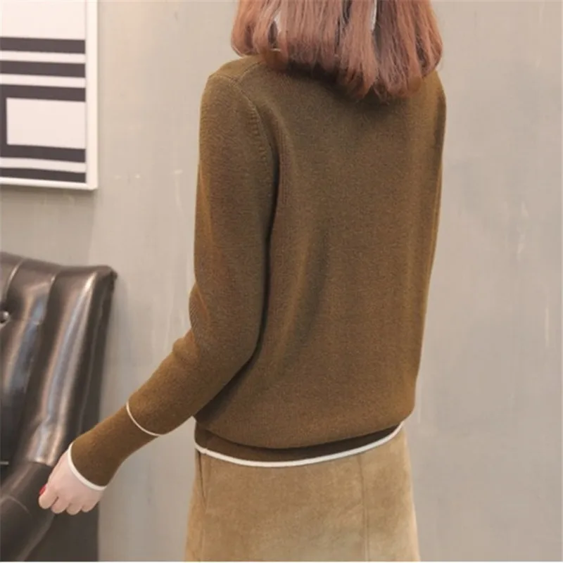 2019 Spring Autumn Women Sweater Pullover Knitted Plus Size Loose V-neck Long-sleeve Ladies Casual Jumper Pull Femme Top R152 | Женская