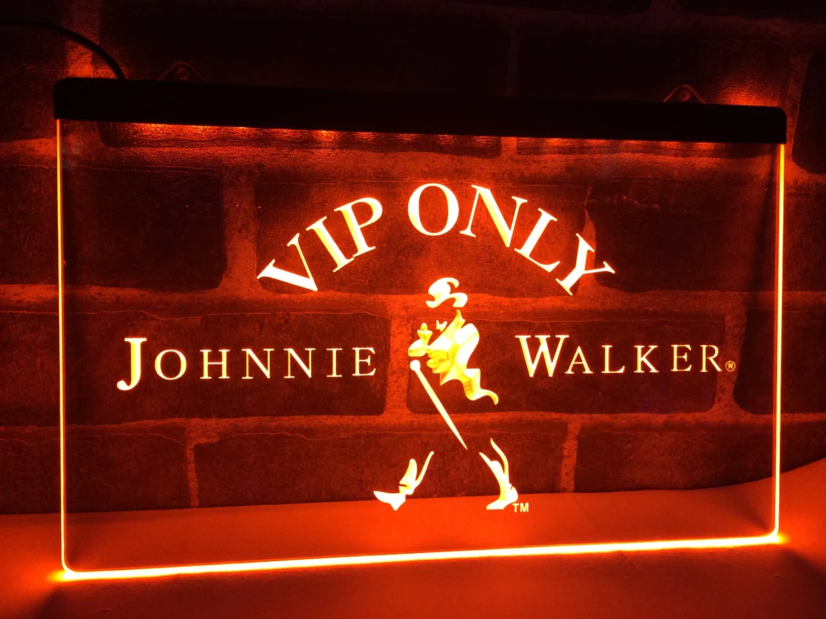 LA438 VIP Только Johnnie Walker виски светодиодный неоновый светильник знак для домашнего